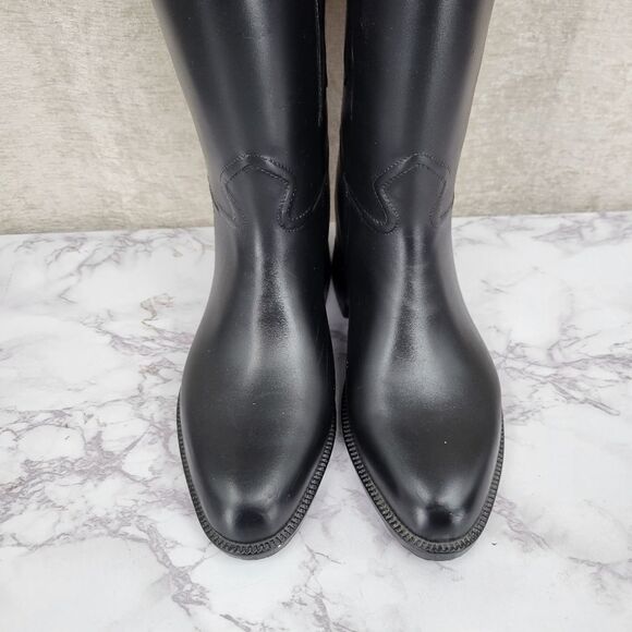 Dav Holloway Tall Black Lace Side Weatherproof Riding Boots Women's US 6 Euro 36 - Picture 5 of 16